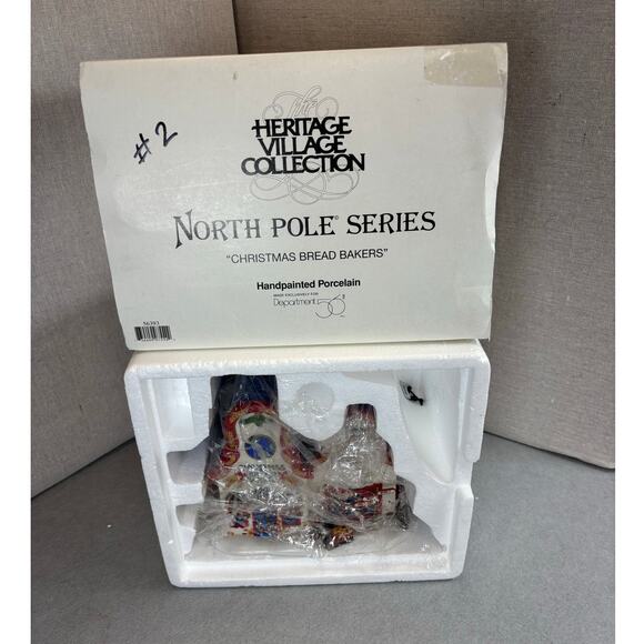 Department 56 Heritage North Pole- Christmas Bread Bakers #56393 Retired - Picture 8 of 9